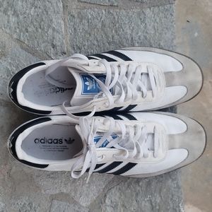 Adidas Samba White And Black With Suede